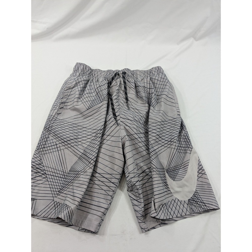 Nike Dri-FIT Mens Small Gray Geometric Athletic Running Gym Fly Lined Shorts